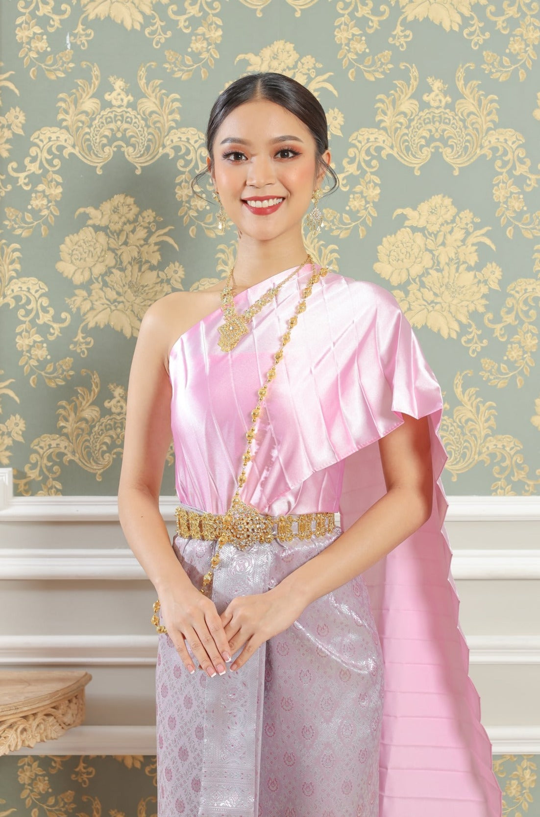 Image of pink traditional Thai dress