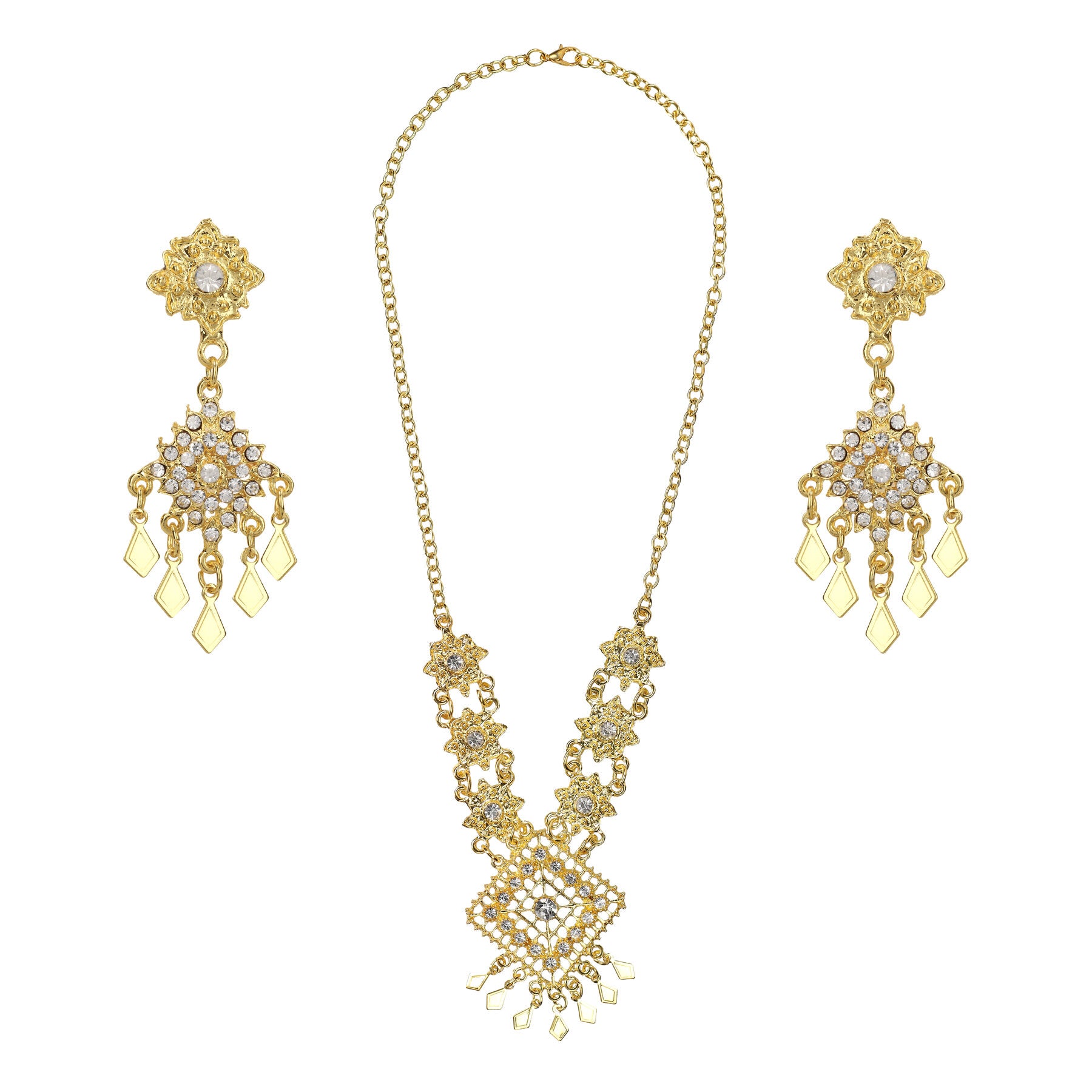 Gorgeous gold Thai necklace and earring set to complete your Traditional Thai outfit.